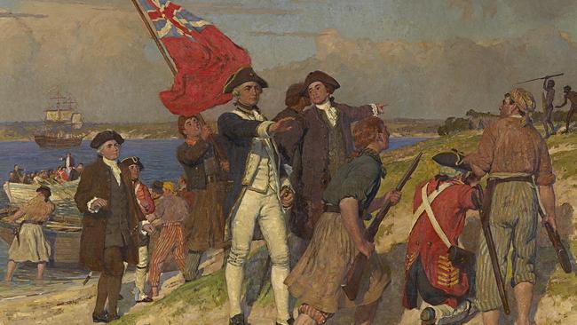 James Cook landing at Botany Bay in 1770, as painted by E.P. Fox in 1902.