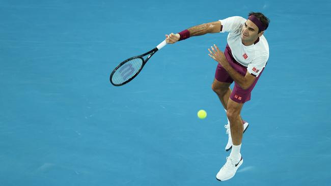 Roger Federer during his fourth-round win over Marton Fucsovics of Hungary.