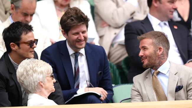 David Beckham, Mrs Sandra Beckham, Jamie Cullum and Lawrence Garratt are seen in the Royal Box. Picture: Clive Brunskill/Getty Images