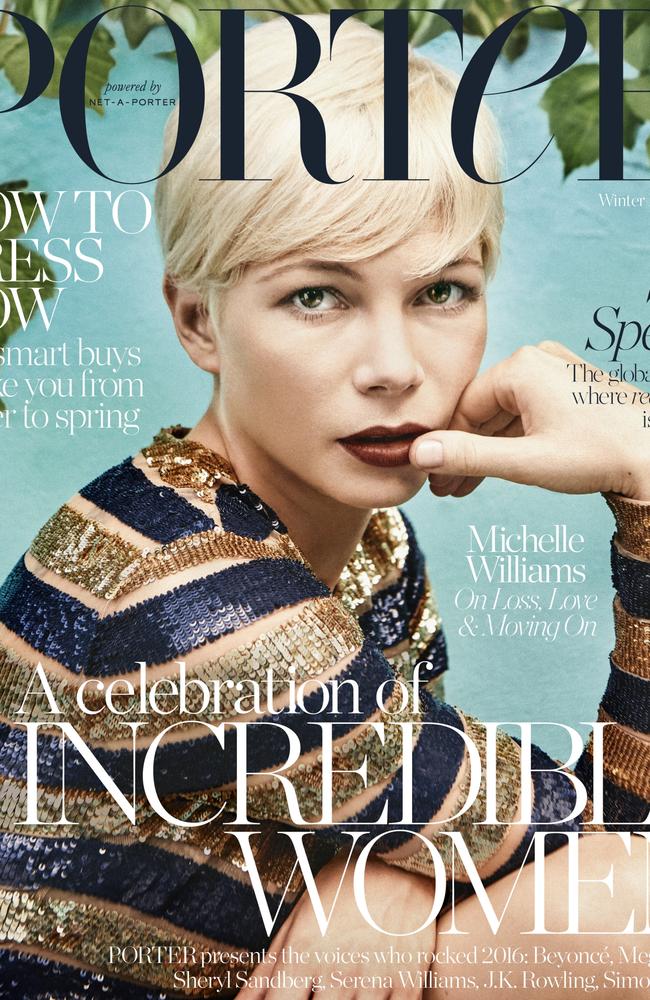 Michelle Williams on the cover of the latest issue of Porter.