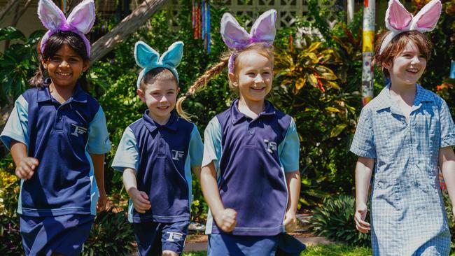 NT Larrakeyah Primary School students Alisha, Xavier, Alexis, and Zara Picture: Pema Tamang Pakhrin