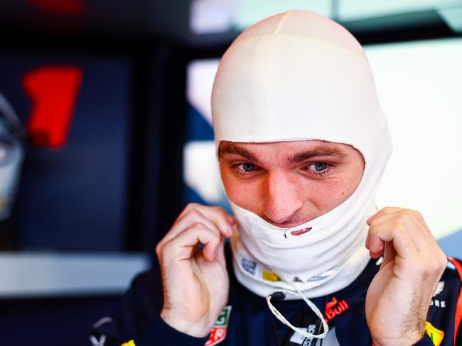 ABU DHABI, UNITED ARAB EMIRATES - DECEMBER 06: Max Verstappen of the Netherlands and Oracle Red Bull Racing prepares to drive in the garage during practice ahead of the F1 Grand Prix of Abu Dhabi at Yas Marina Circuit on December 06, 2024 in Abu Dhabi, United Arab Emirates. (Photo by Mark Thompson/Getty Images)