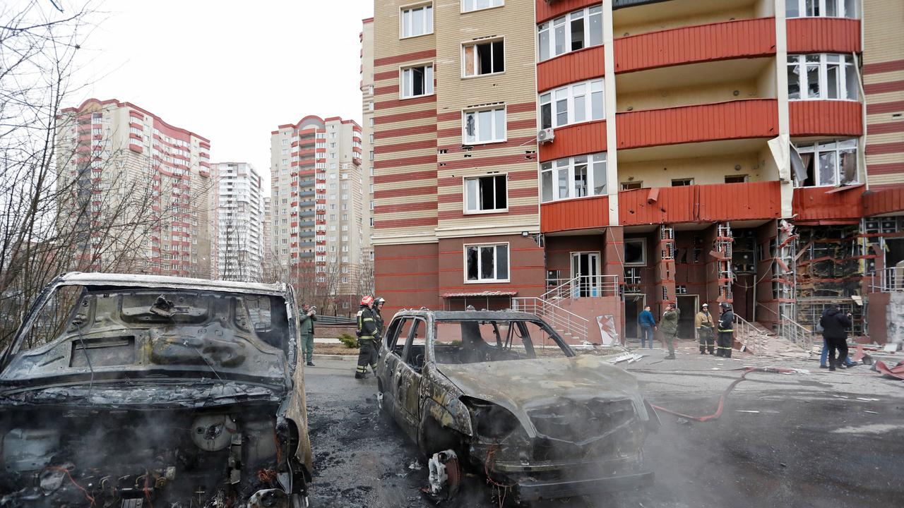 Damage after recent shelling in the separatist-controlled city of Donetsk, Ukraine. Picture: Alexander Ermochenko/Reuters