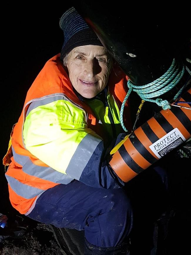 Ailsa Bennell, a Bob Brown Foundation protester who chained herself to an excavator, has had her charges dismissed in Hobart Magistrates Court.