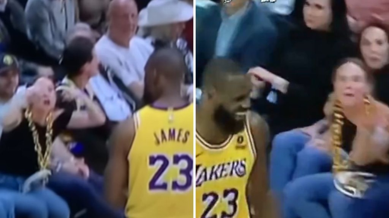 LeBron and a Denver fan went at it.