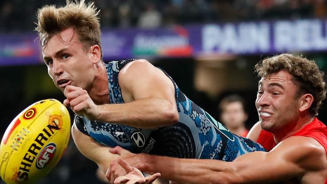 It’s been a slow burn for Lochie O’Brien but the young Blue is showing signs that he will make it Picture: Getty Images