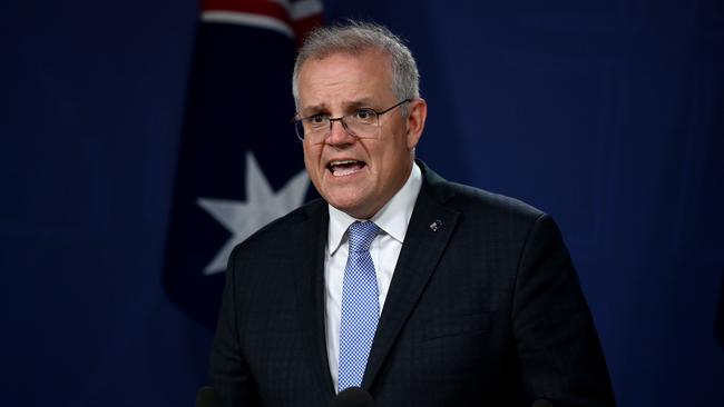 Scott Morrison warned a joint partyroom meeting on Tuesday that the pandemic was worse today than a year ago. Picture: Bianca De Marchi