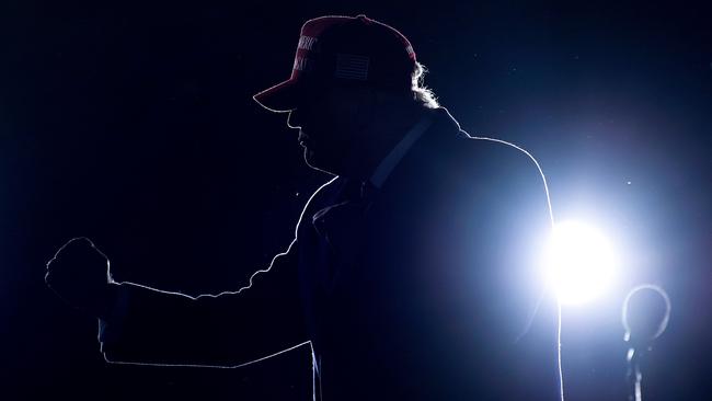 US President Donald Trump dances after speaking during a Make America Great Again rally in November. Picture: Brendan Smialowski/ AFP