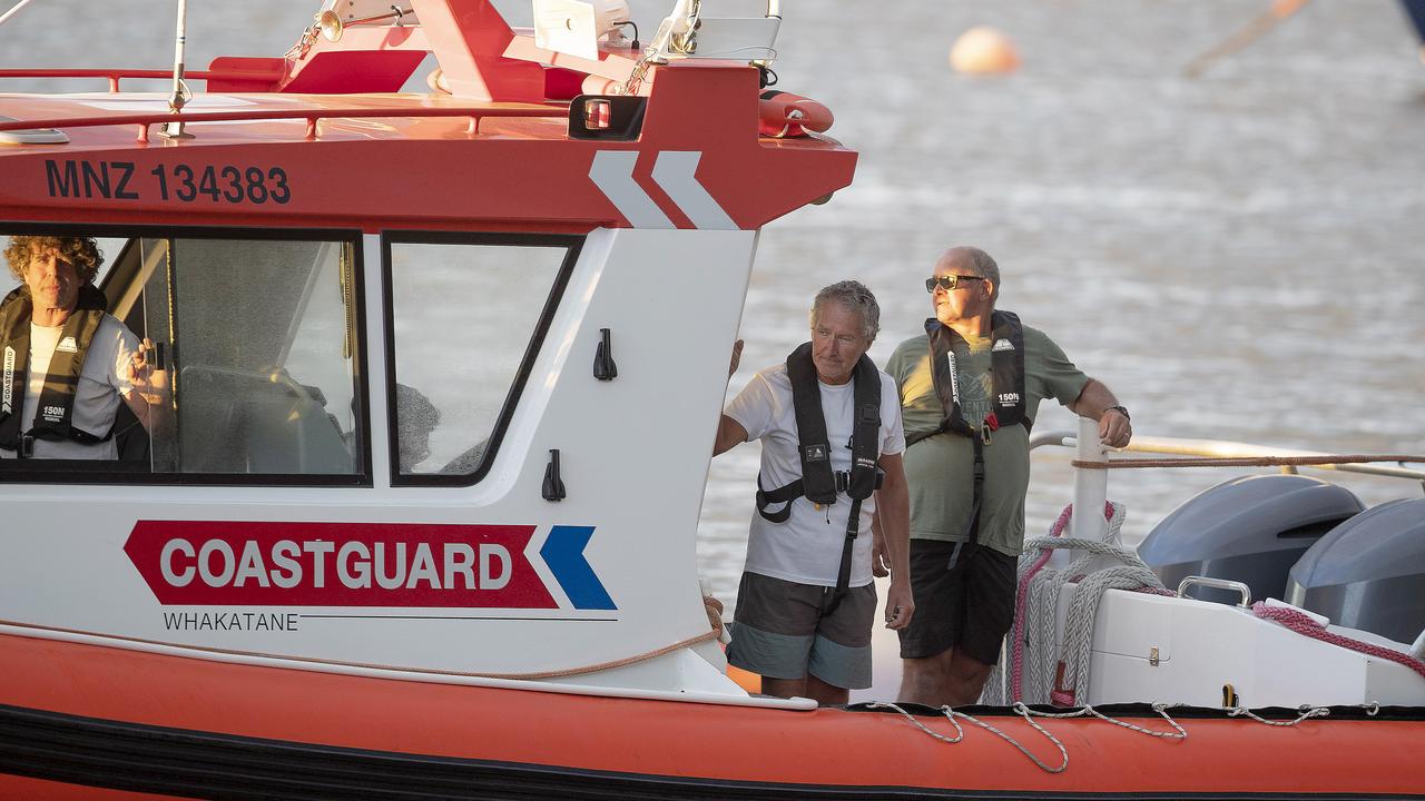 Coastguard rescue boats are pictured alongside the marina near Whakatane in Whakatane, New Zealand. Picture: John Boren/Getty Images