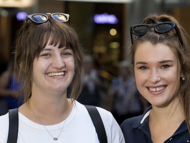 Cost of living case study. L-R, Shoppers Lucy Clancy  and Chloe Wilson. Picture Chris Pavlich for The SundayTelegraph