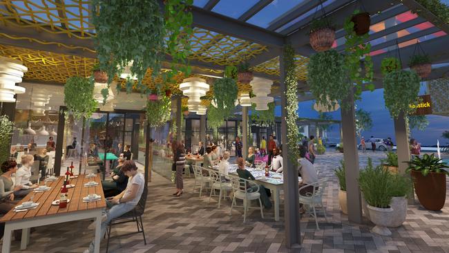 Toombul Shopping Centre will spent $35 million upgrading its eating and entertainment offerings, open at the end of 2019. Called UPSTAIRS at Toombul, it will see indoor-outdoor dining venues mixed with entertainment zones. Picture: Mirvac. 