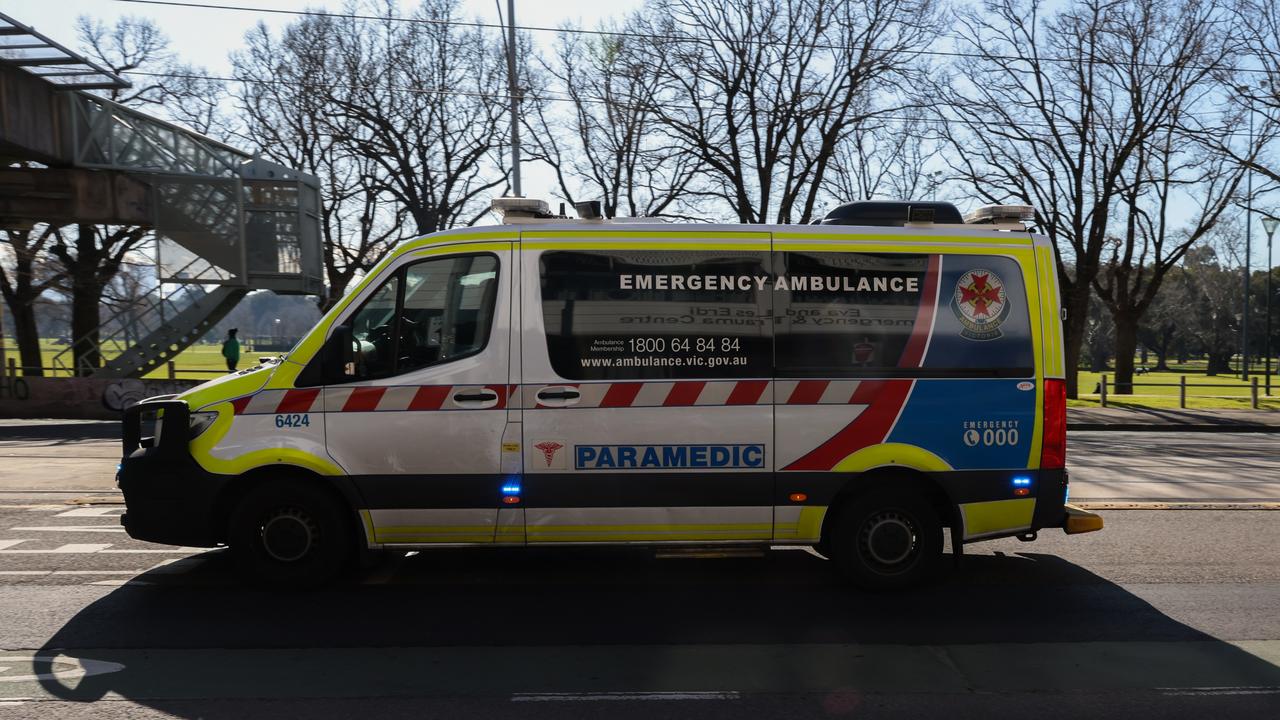 An ambulance arrives at the Alfred Hospital with a genuine medical emergency. Picture: Asanka Ratnayake