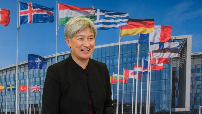 Foreign Minister Penny Wong during her visit to Strasbourg and Brussels.