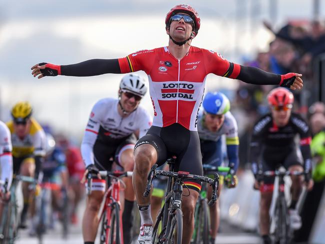 Belgian cyclist Jens Debusschere crossed the line first.