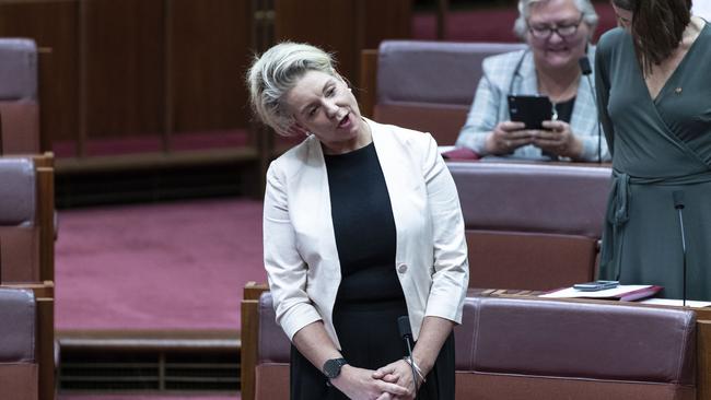 Bridget McKenzie listens as the Senate select committee hears from Sport Australia. Picture: Gary Ramage.