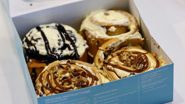 Cinnabon opened its first Far North Queensland store at Cairns Central on Wednesday, with the takeaway outlet selling a variety of cinnamon rolls, coffee and cold drinks. Picture: Brendan Radke