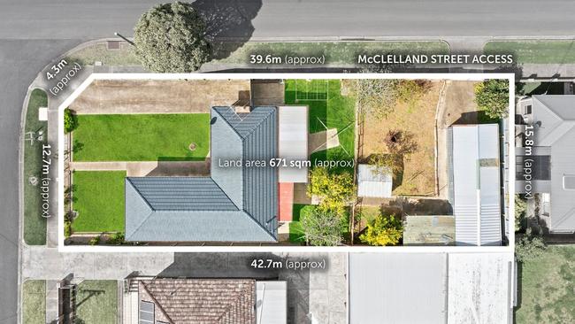 The 671sq m corner block presents a subdivision and development opportunity at 1 Curtin St, Bell Park.