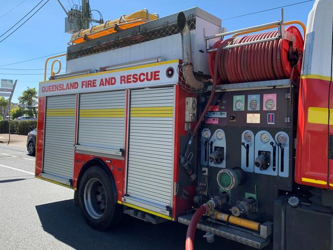 Firefighters on scene of the Macalister St building fire. QFES generic. Picture: Rae Wilson