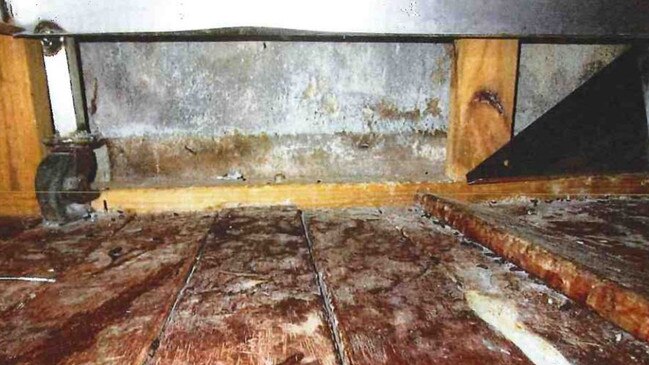 Floor boards were caked with rat droppings and urine. Picture: ACT Magistrates Court