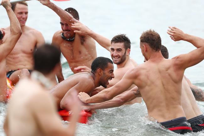 GOLD COAST, AUSTRALIA - JANUARY 23: Touk Miller during a Gold Coast Suns AFL training session at Palm Beach Parklands on January 23, 2020 in Gold Coast, Australia. (Photo by Chris Hyde/Getty Images)