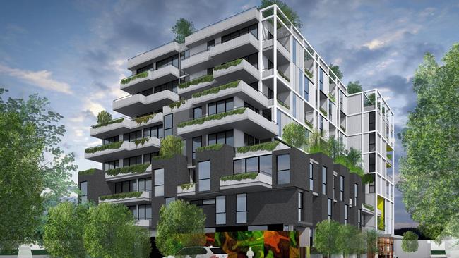 An artists' impressions of the nine-storey apartment building proposed for Bayswater.