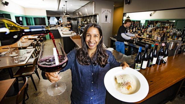 Restaurants charge cancellation fees and ask for upfront payments to avoid diner no-shows which end up costing them thousands. Co-owner Karla Munoz Labart at her restaurant Labart in Burleigh Heads. Picture: Nigel Hallett