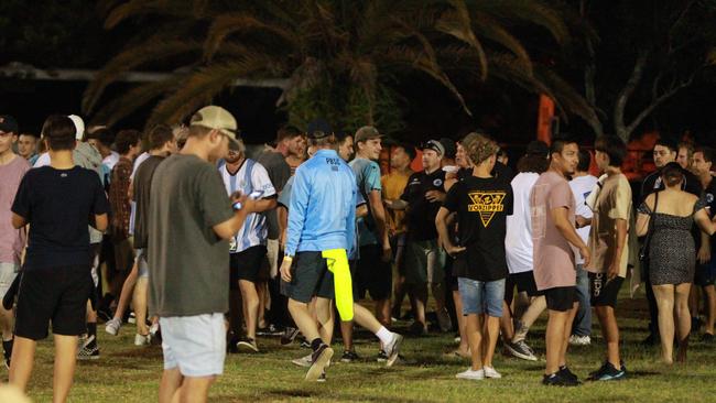 Grand final of the Gold Coast Premier League senior men's competition between Surfers Paradise Apollo and Palm Beach Sharks. Huge Brawl between supporters. PicTURE: Mike Batterham