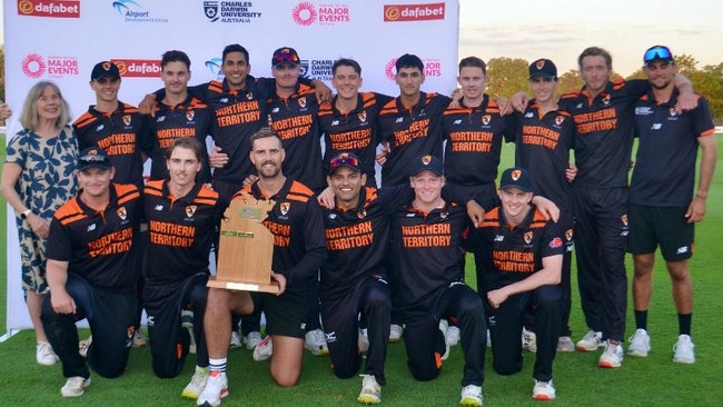 NT Strike celebrating the Top End Series. Picture: NT Cricket