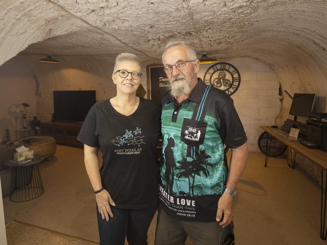 Belinda Feher and Chris Segrott have just purchased a Dugout property in Coober Pedy, 12 January, 2022. Picture Simon Cross