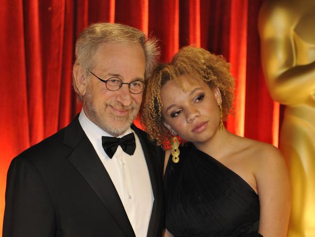 Steven Spielberg and daughter Mikaela Spielberg arrive at the 81st Academy Awards in 2009. Picture: Chris Carlson/AP