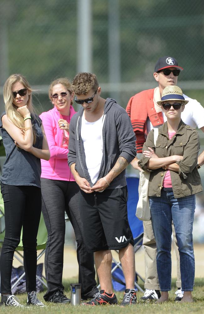 CREDIT:GETTY ONLINE USE ONLY LOS ANGELES, CA - MAY 18: Ryan Phillippe and Paulina Slagter with Reese Witherspoon and Jim Toth are seen on May 18, 2013 in Los Angeles, California. (Photo by GONZALO/Bauer-Griffin/GC Images)