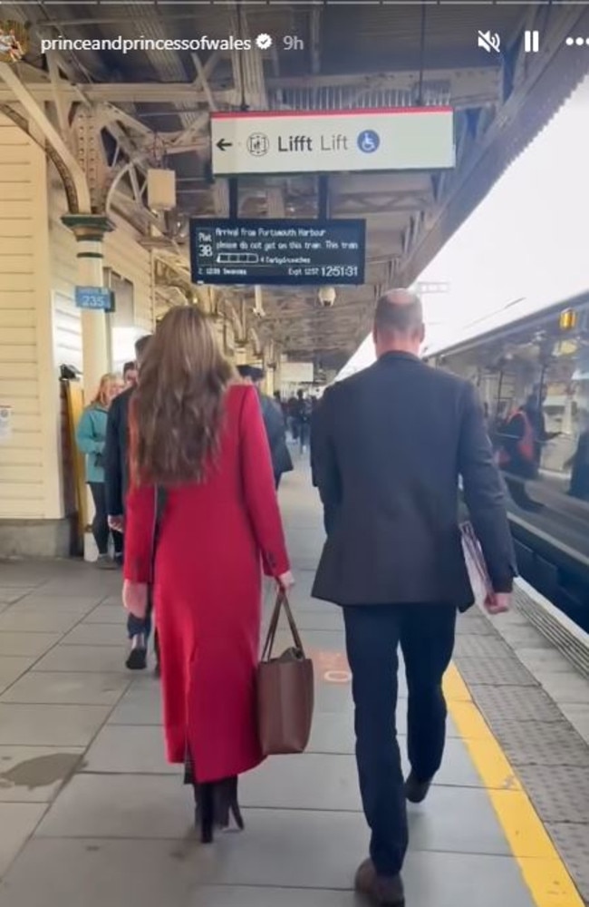 Prince William and Kate Middleton shocked commuters by taking the train to Wales. Picture: princeandprincessofwales/Instagram