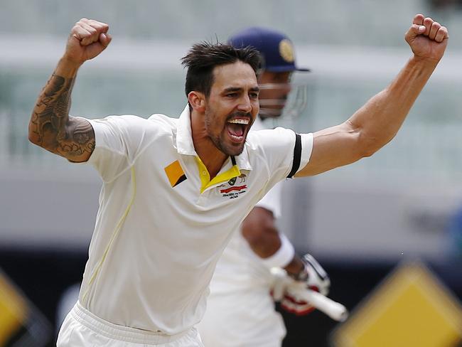 Mitchell Johnson starred in the Border-Gavaskar series. Picture: Wayne Ludbey