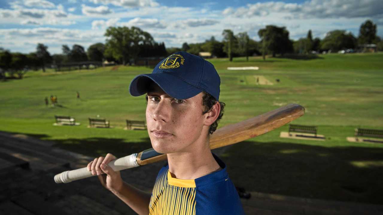 CENTURY MAN: Toowoomba Grammar School 8As cricketer Chace Oates scored 161 off 75 balls in his team&#39;s win against Gregory Terrace at the weekend. Picture: Kevin Farmer