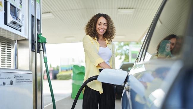 A motorist filling up at the petrol pump on Wednesday.