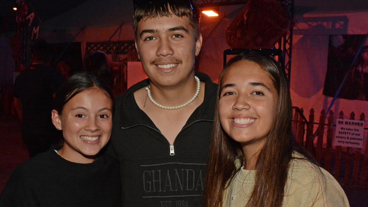 Kyra Baker, Denis McMahon and Lani McMahon at Fearaphobia at Helensvale. Picture: Regina King