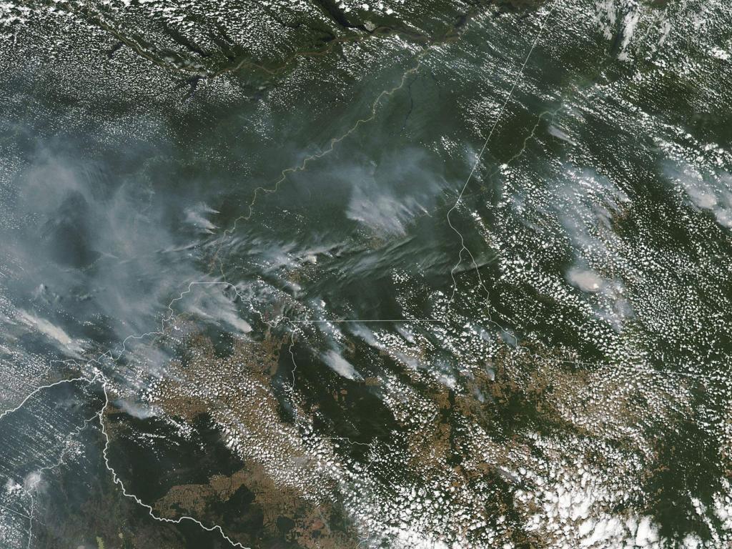 This NASA Earth Observatory image shows a photo of several fires burning in Brazil. Picture: AFP