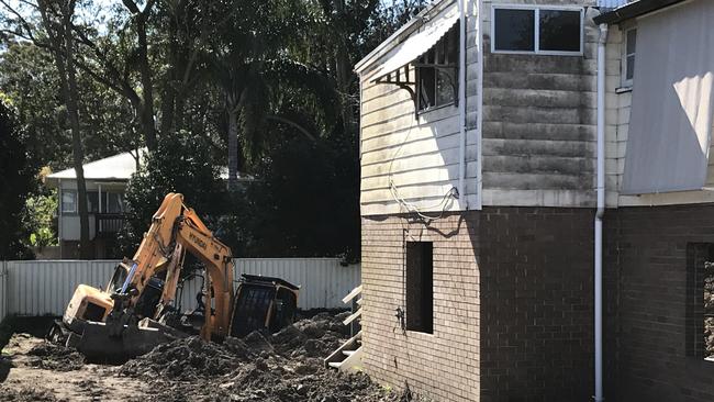 If you think you’ve had a bad day, consider the owners of this Barralong Road construction site at Erina.
