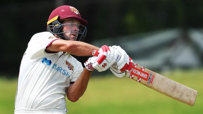 Test opener Joe Burns battled in five innings for Queensland in the Sheffield Shield.