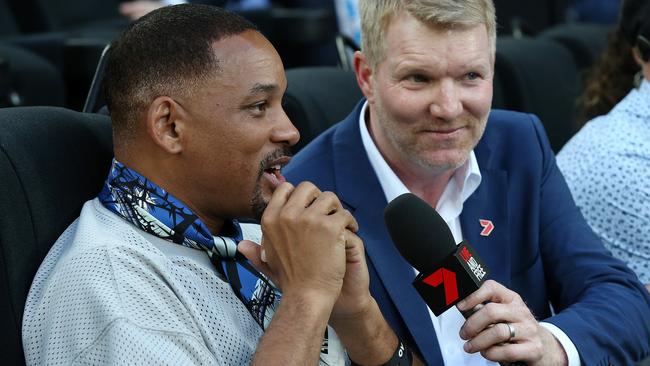 American actor Will Smith interviewed by Jim Courier. Picture: Michael Klein