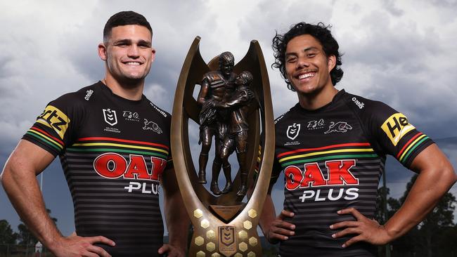 Penrith's Nathan Cleary and Jarome Luai before losing last year’s grand final