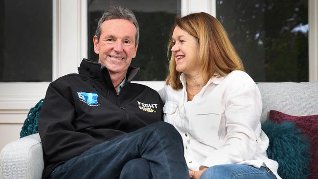 Neale Daniher with wife Jan at their home. Picture: David Caird