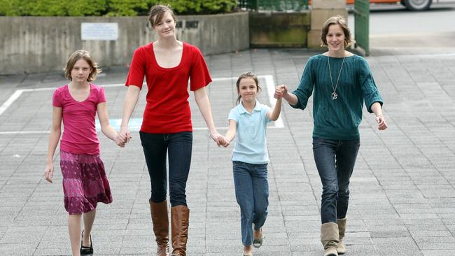 Cate Campbell (second from left) with sisters Jessica, Abigail and Bronte in 2008.