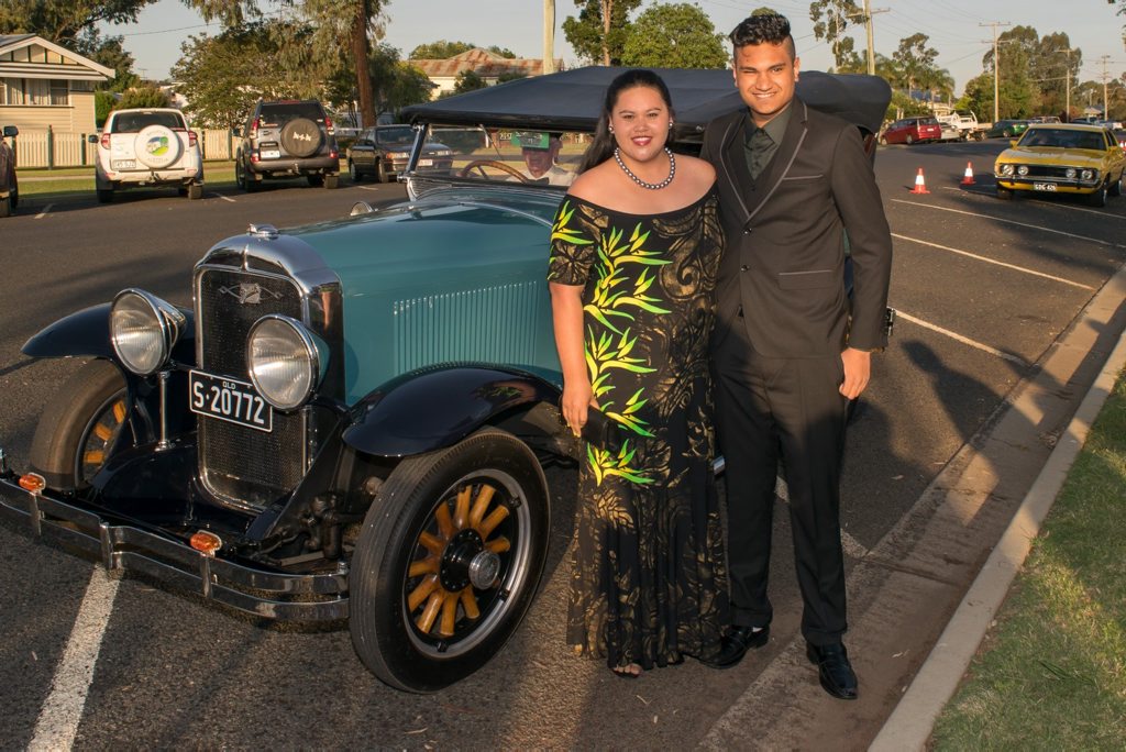 EVENING GOWN: Abigail William and Allan Hirovanaa. Picture: Owen Studios