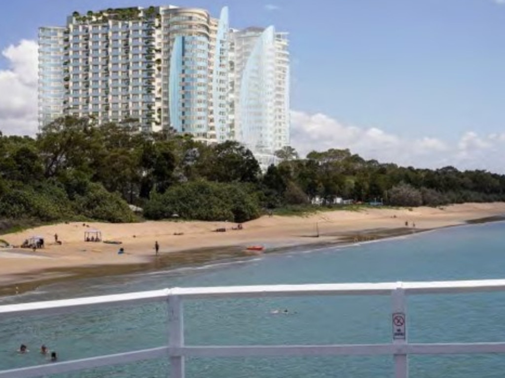 Concept images showing what the development would look like from different vantage points in Hervey Bay.