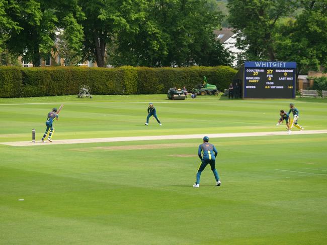 Australian players at a practice match near London.