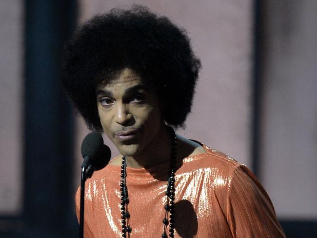 The Grammys crowd went nuts when Prince walked on stage to present the Album of the Year award in 2015. Picture: Robyn Beck / AFP