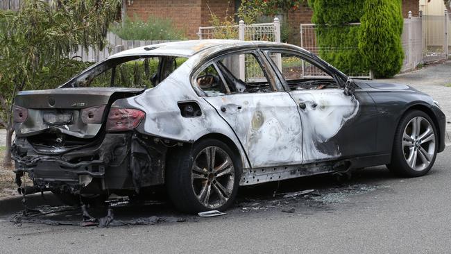 The car was found at Hallam this morning. Picture: David Crosling