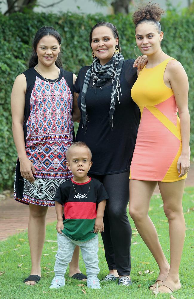 Yarraka Bayles with her daughters Yilan and Guyala and her son Quaden in 2019. Picture: Jono Searle/AAP