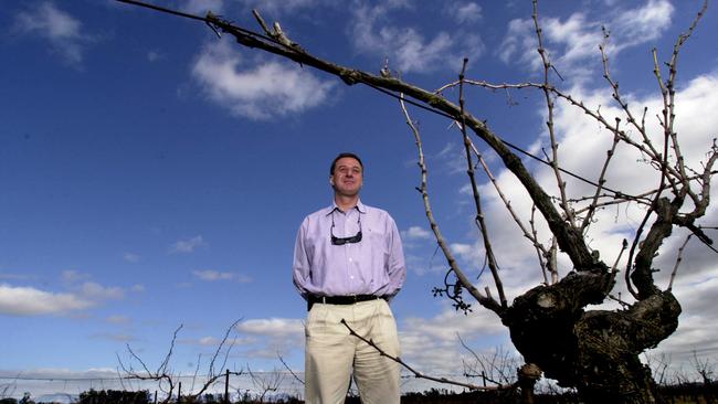 Darren De Bortoli at a vineyard in the Hunter Valley.
